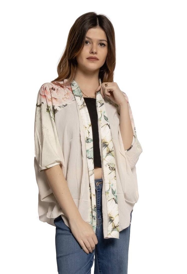 Bedrukte vest met strass