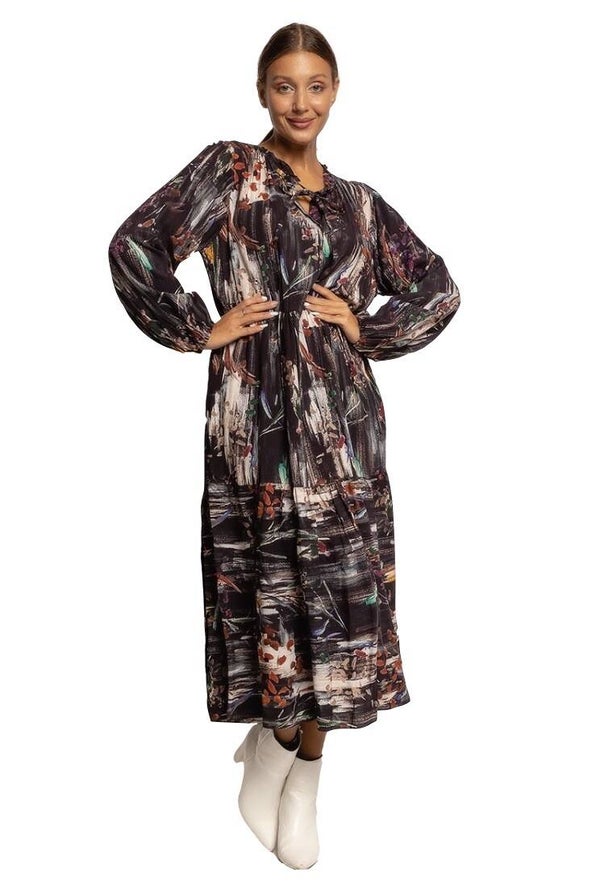 Printed dress black