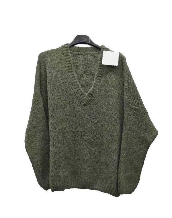 Sweater kaki in Alpaga