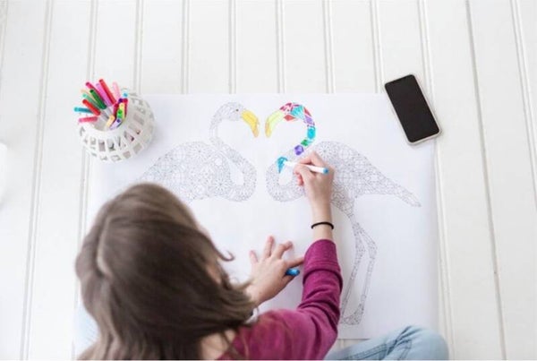 Kleurposter ‘Edelstenen Flamingo’