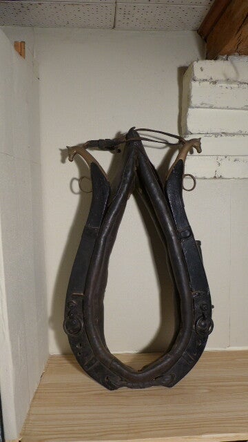 Antikes Pferdekummet mit Dekorativen Pferdeköpfen