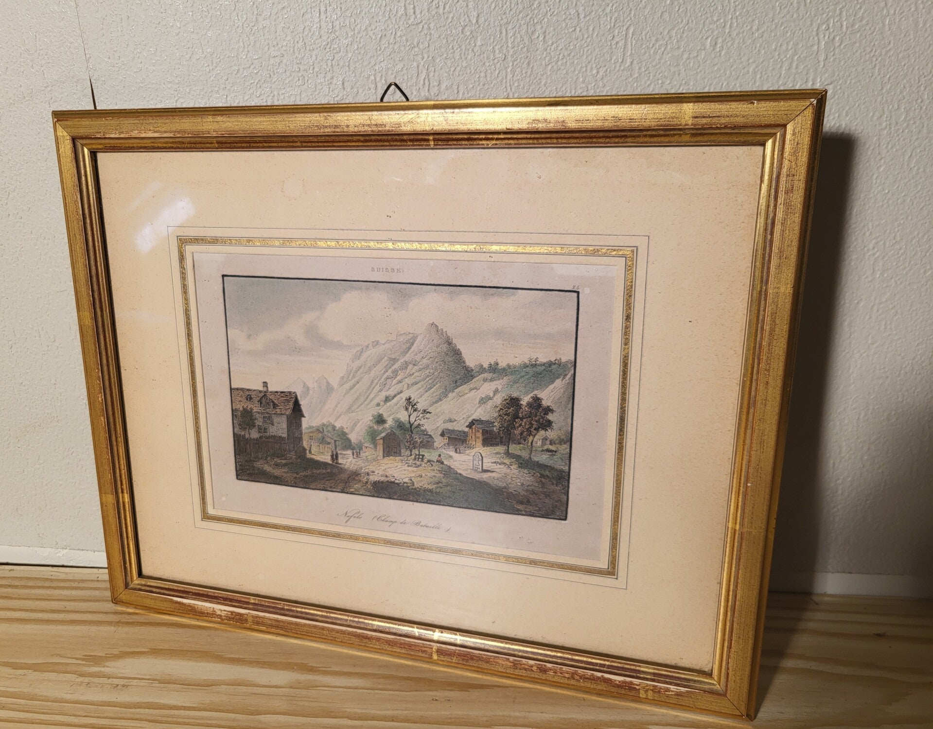 Antiker Stich "Näfels (Champ de Bataille) Nr. 35