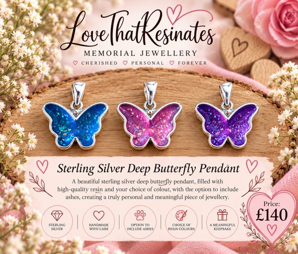 Sterling Silver Deep Butterfly Pendant
