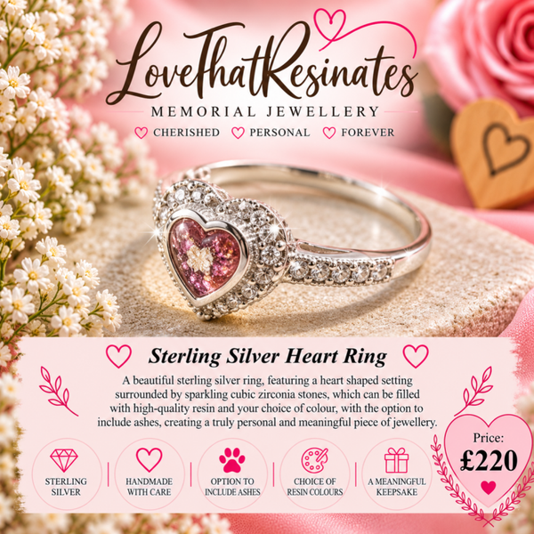Sterling Silver Heart ring with Cubic Zirconia