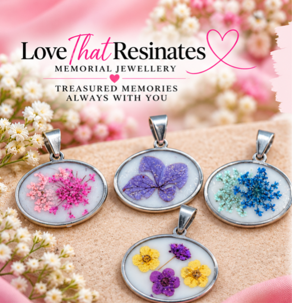Dried Flower oval Pendant