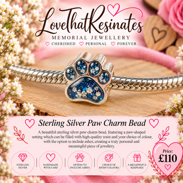 Sterling Silver Paw Charm Bead