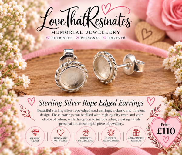 Sterling Silver Rope-edged Earrings