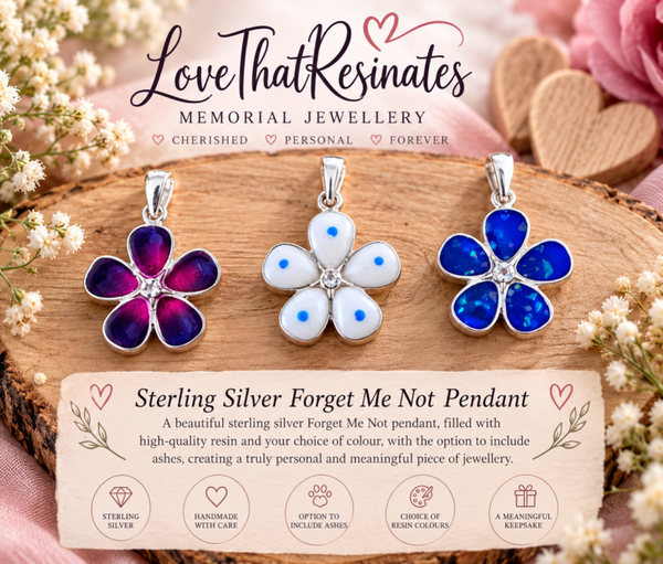 Sterling Silver Forget- Me- Not Pendant