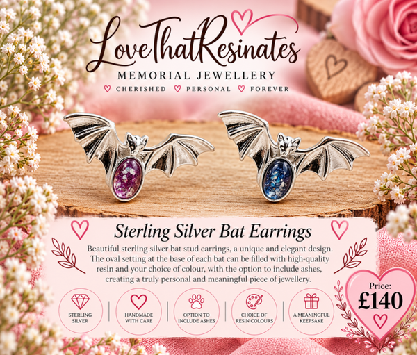 Sterling Silver Bat Earrings