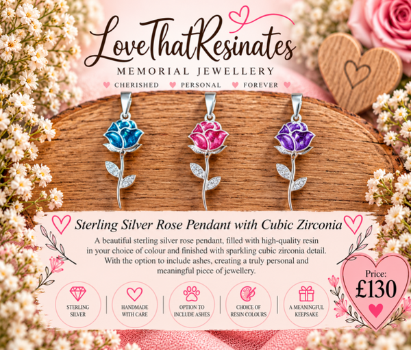 Sterling Silver Rose Pendant