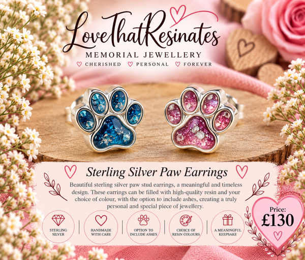 Sterling Silver Paw Earrings