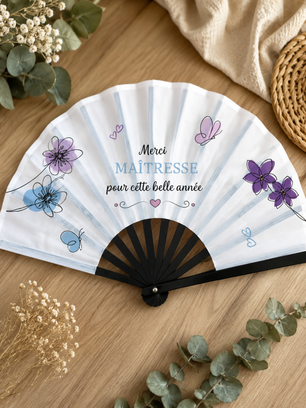 🌸 Éventail personnalisé “Merci Maîtresse” 🌸