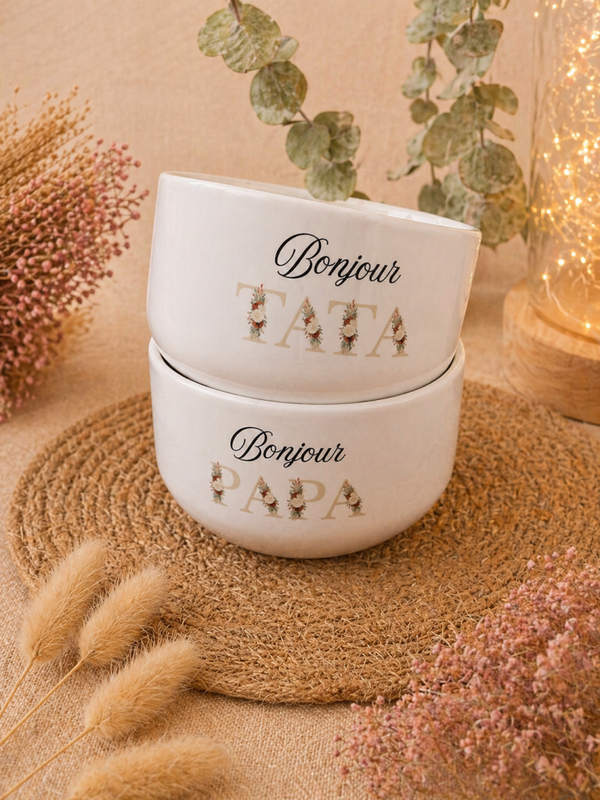 🥣 Bol Personnalisé “Bonjour …” – Cadeau Original et Unique