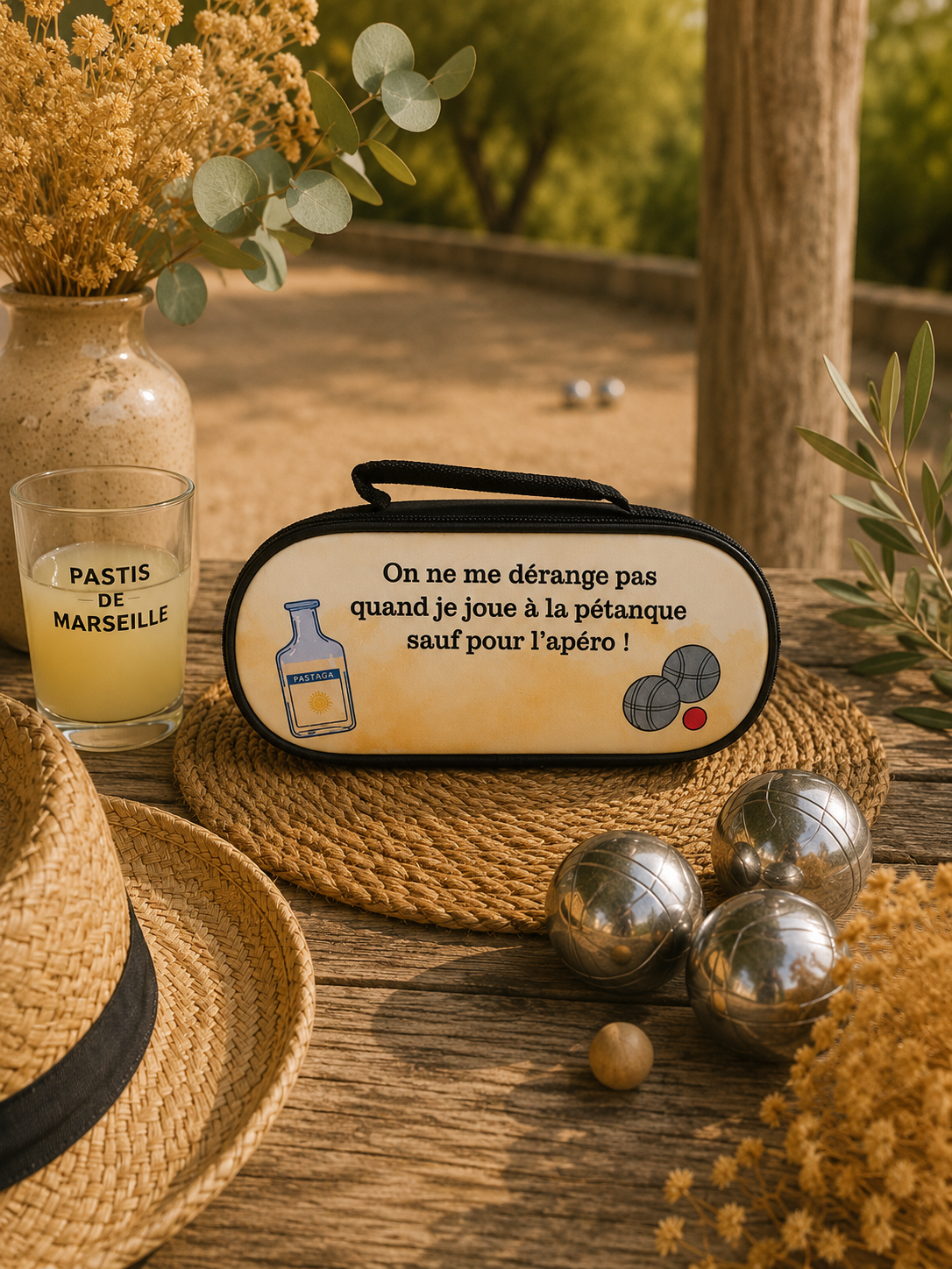 🎯 Pochette boules de pétanque – Cadeau original et humoristique