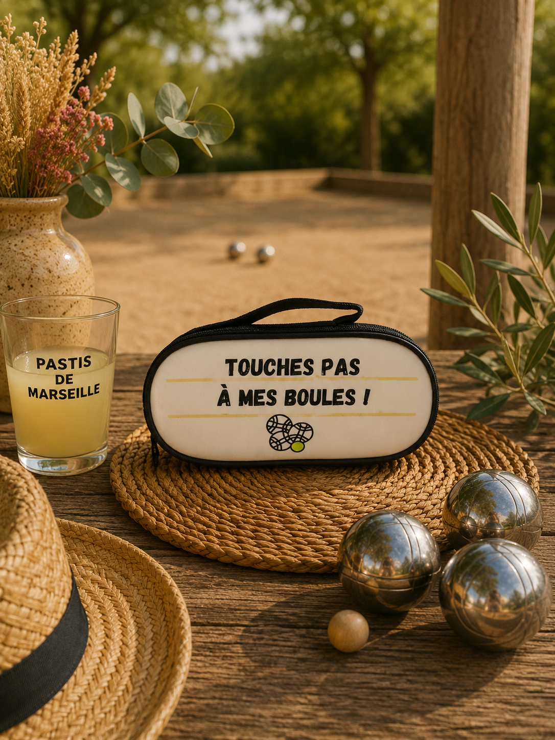 🎯 Pochette boules de pétanque “Papa” – Cadeau original et humoristique