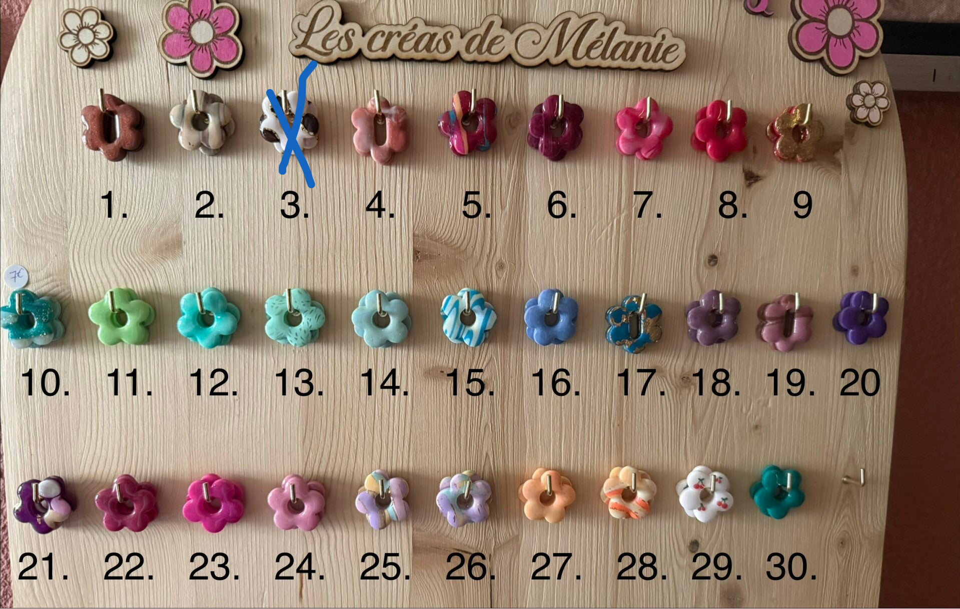 Pampilles fleurs Moyenne Mïa – Création artisanale 🌸