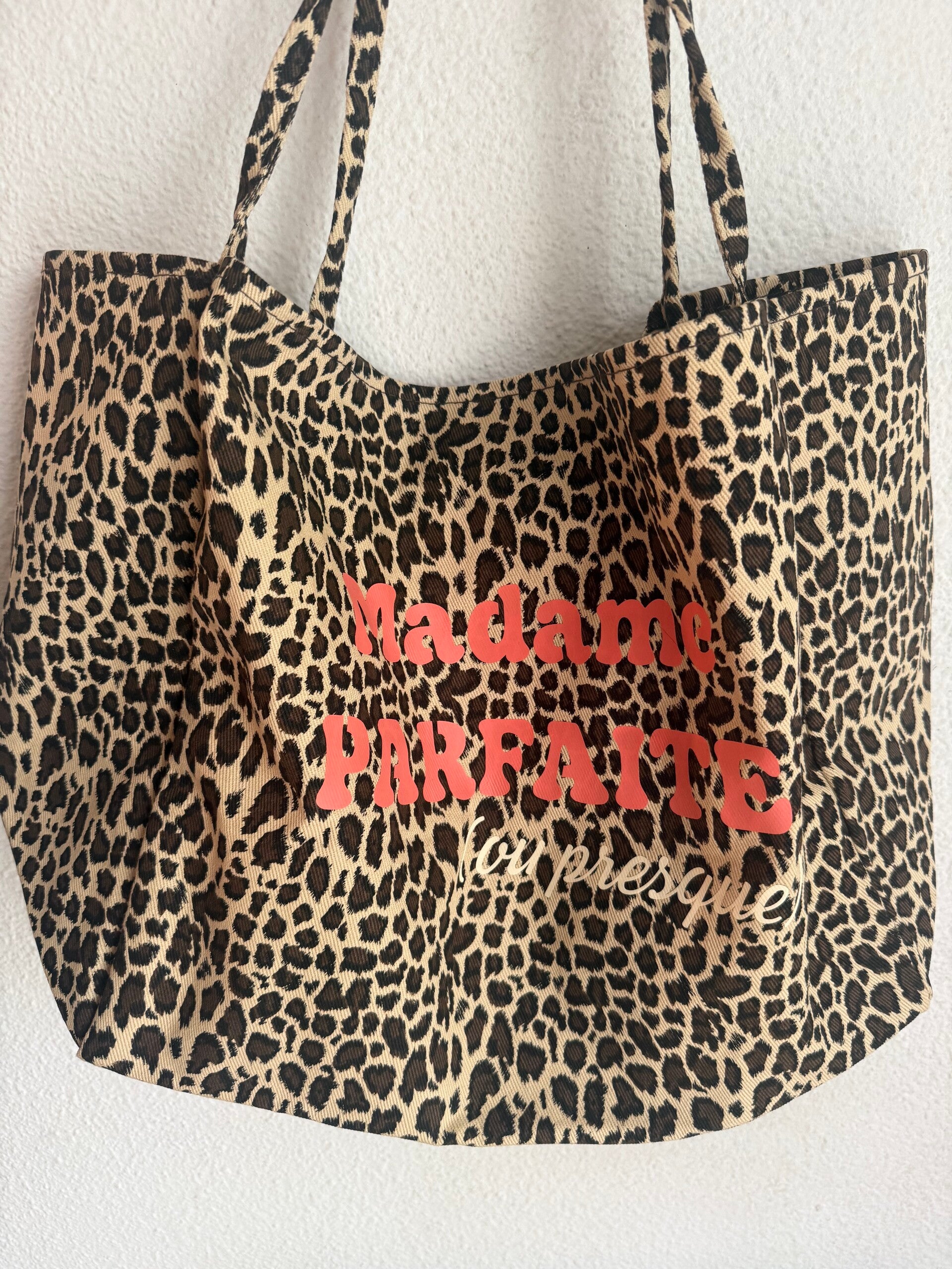 Sac cabas léopard Maman Parfaite - personnalisable