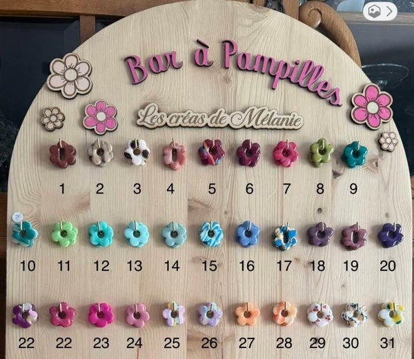 Pampilles fleurs Moyenne Mïa – Création artisanale 🌸