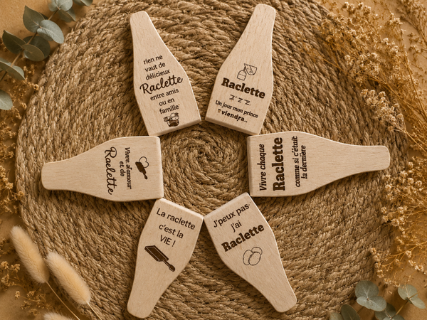 Lot de spatules à raclette personnalisées – Pour des soirées conviviales & pleines d’humour