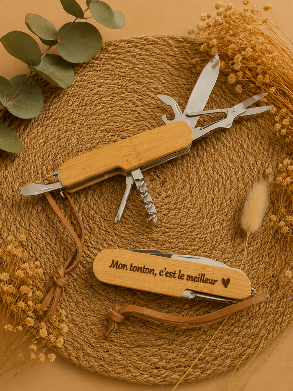 Couteau suisse personnalisé – Le cadeau pratique & original pour Tonton