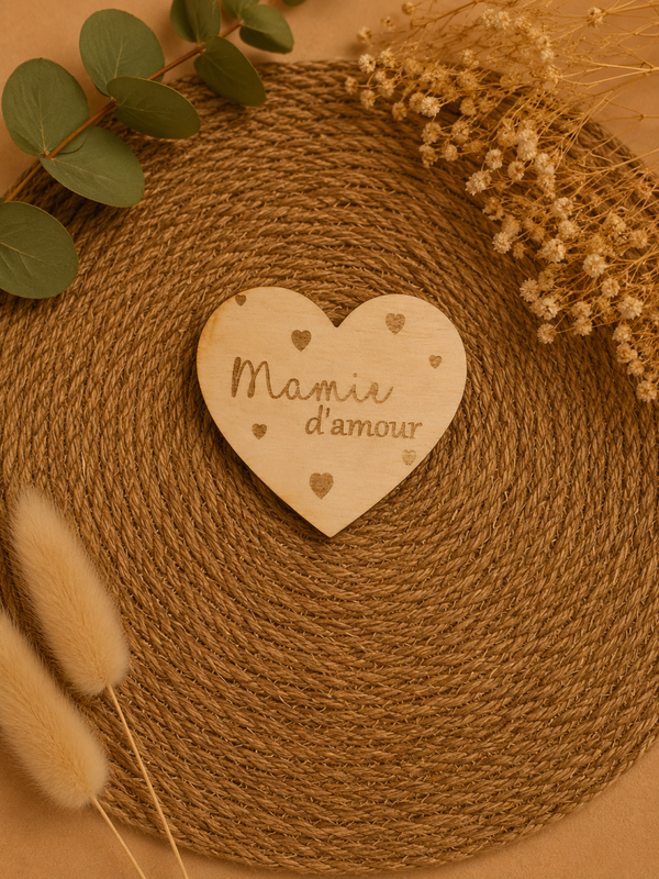 Magnet cœur “Mamie d’amour” – Petite attention pleine de tendresse