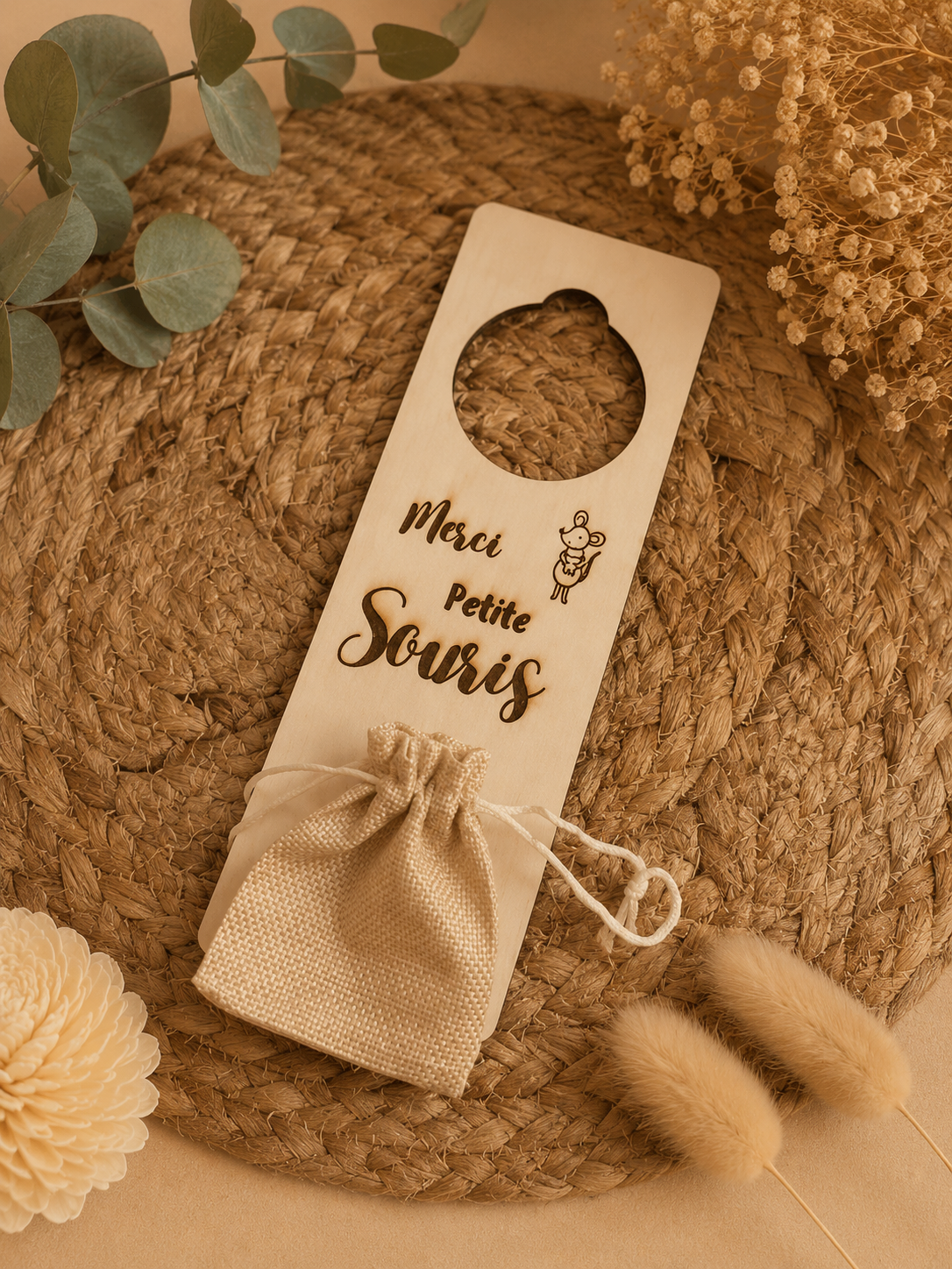 Accroche-porte Petite Souris personnalisé – Souvenir magique pour enfant