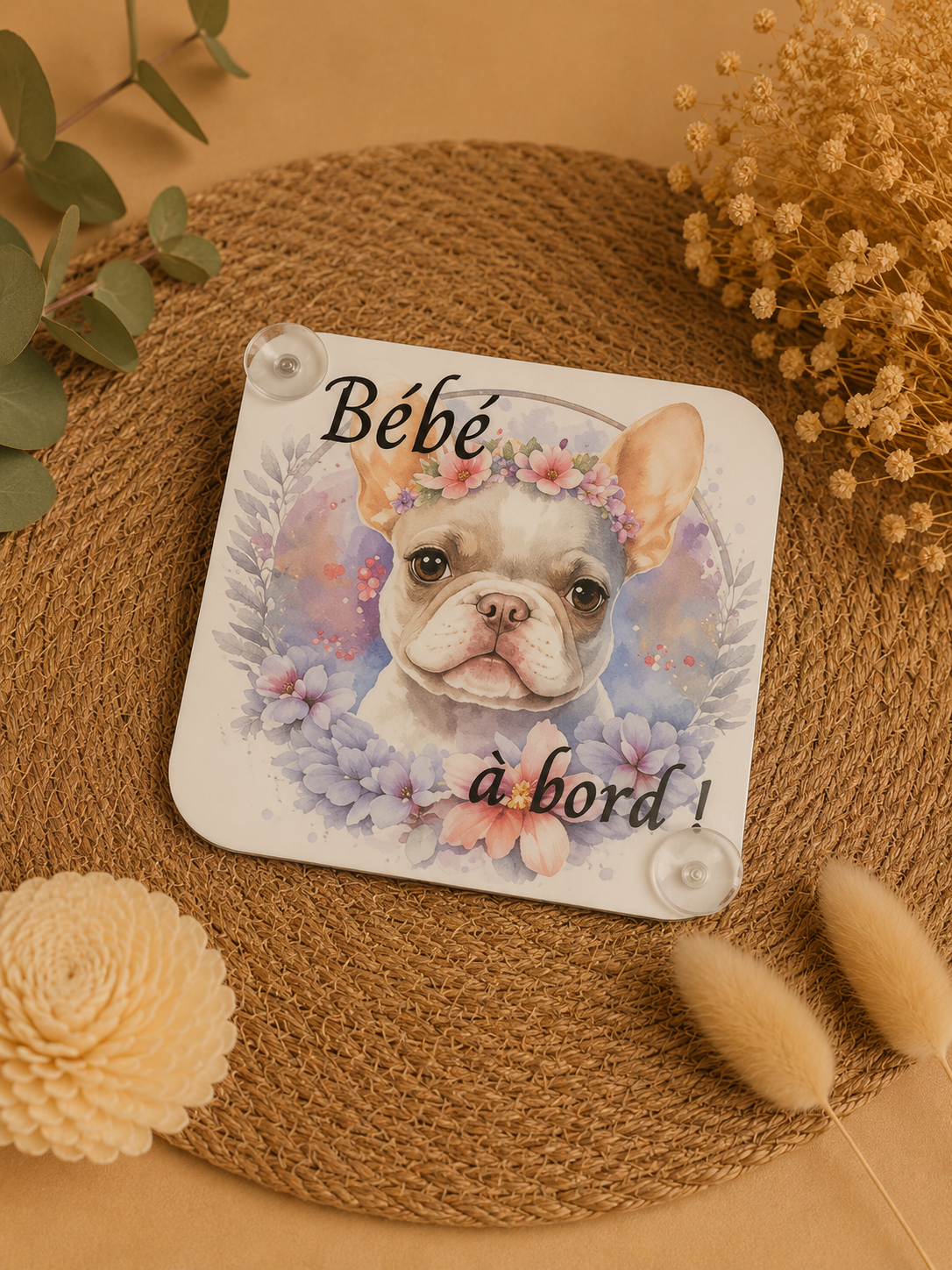 Pancarte “Bébé à bord” personnalisée – Accessoire voiture adorable et unique