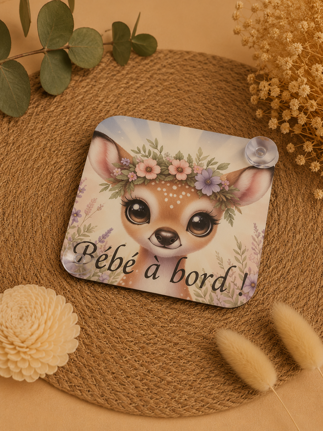 Pancarte “Bébé à bord” personnalisée – Accessoire voiture adorable et unique