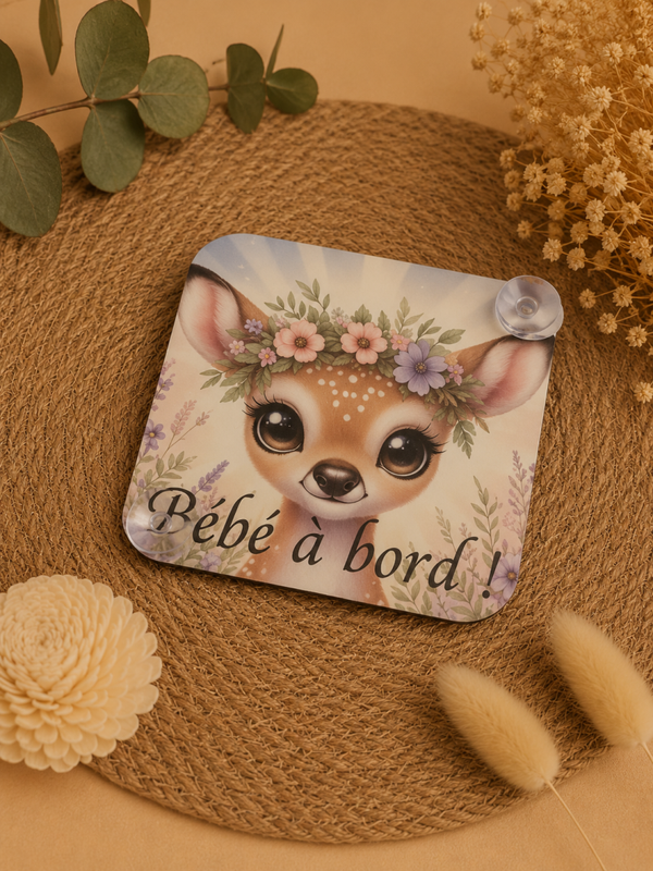 Pancarte “Bébé à bord” personnalisée – Accessoire voiture adorable et unique