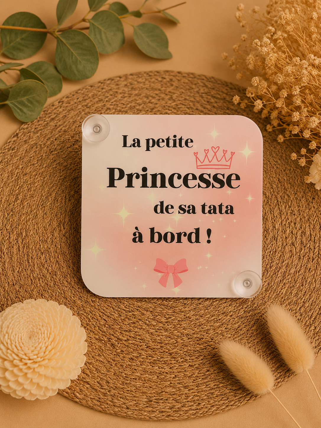 Pancarte “Bébé à bord” personnalisée – Accessoire voiture adorable et unique