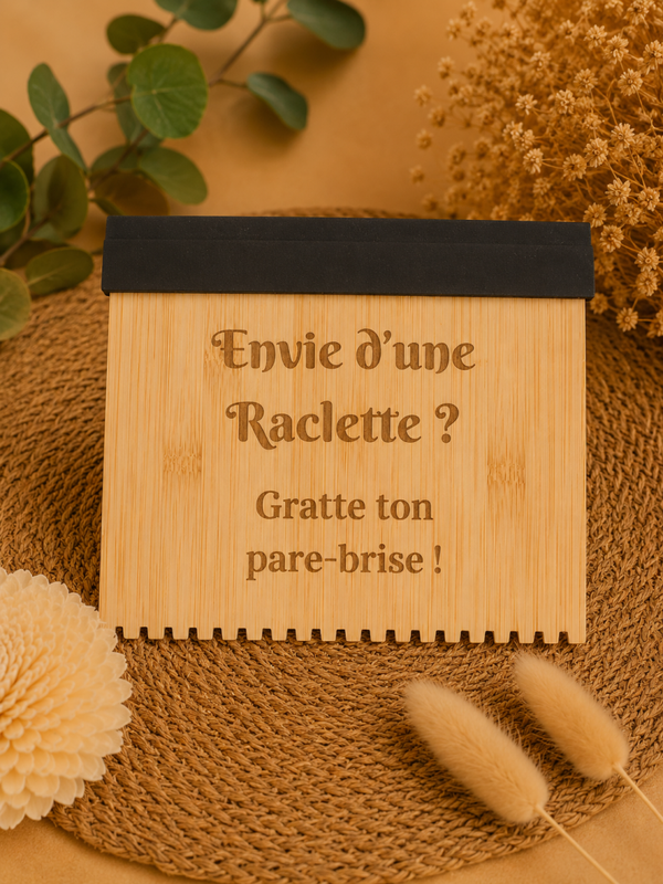 Grattoir à givre personnalisé en bambou – Cadeau original