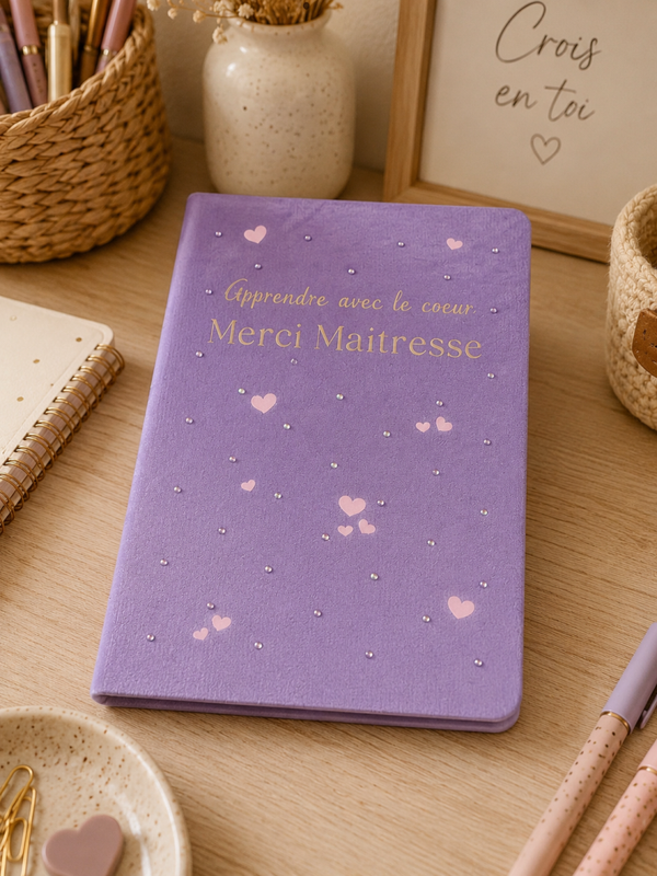 Carnet “Merci Maîtresse” – Apprendre avec le coeur ✨