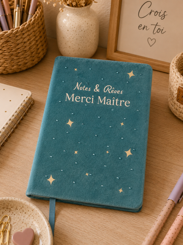 Carnet “Merci Maître” – Notes & Rêves ✨