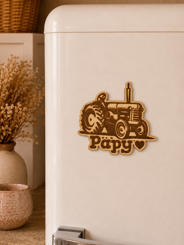Magnet tracteur “Papy” en bois