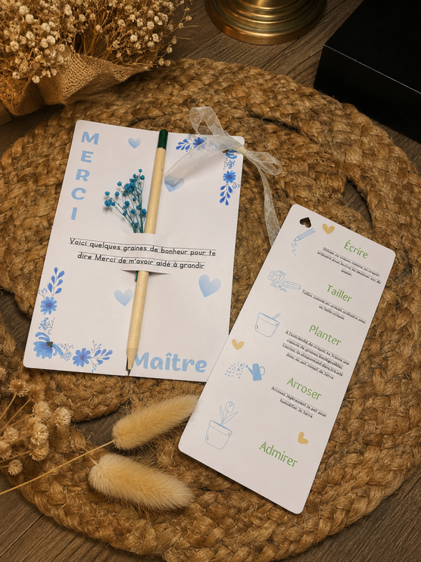 Kit Crayon à Planter Personnalisé – Cadeau Maître / Maîtresse 🌱✏️