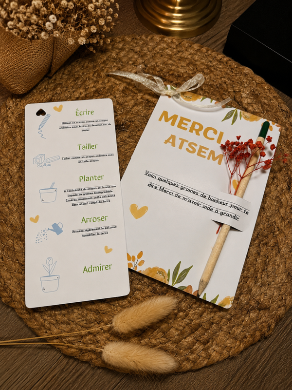 Kit Crayon à Planter Personnalisé – Cadeau ATSEM 🌱✏️