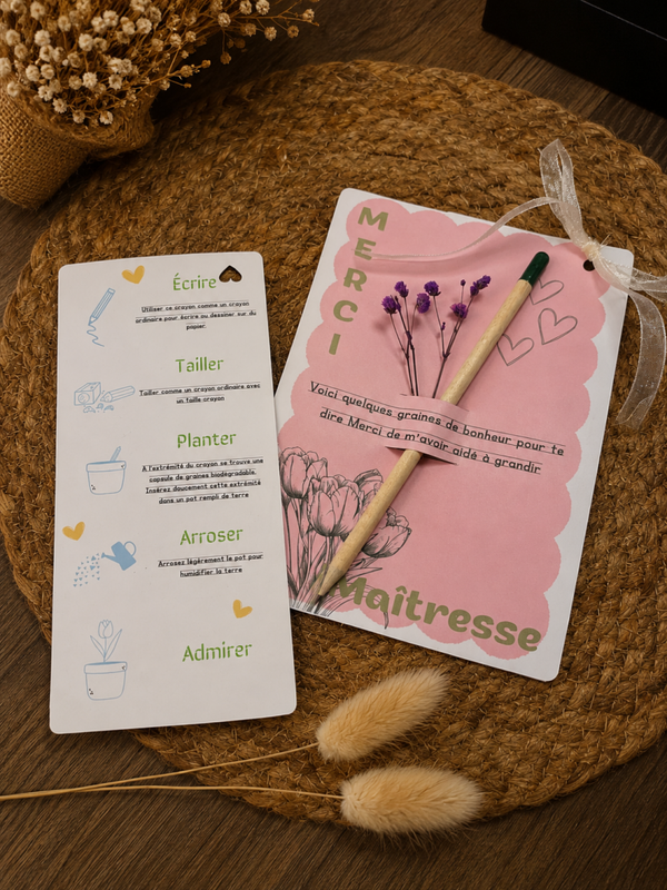 Kit Crayon à Planter Personnalisé – Cadeau Maître / Maîtresse 🌱✏️