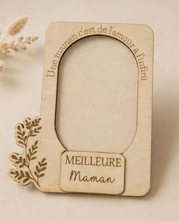 Cadre magnet en bois “Meilleure Maman” – Souvenir tendre et décoratif