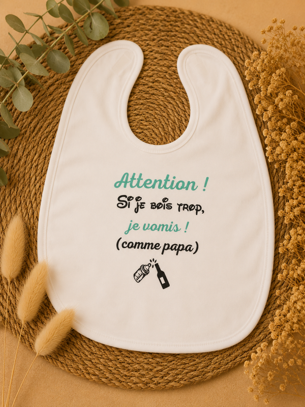 Bavoir bébé personnalisé – Cadeau original et plein d’humour