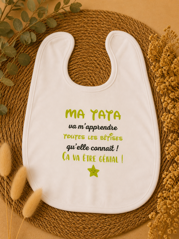 Bavoir bébé personnalisé – Cadeau original et plein d’humour