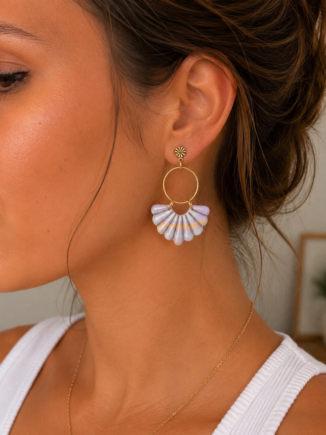 ✨ Fiche produit – Boucles d’oreilles Coquillage Pastel 🌸