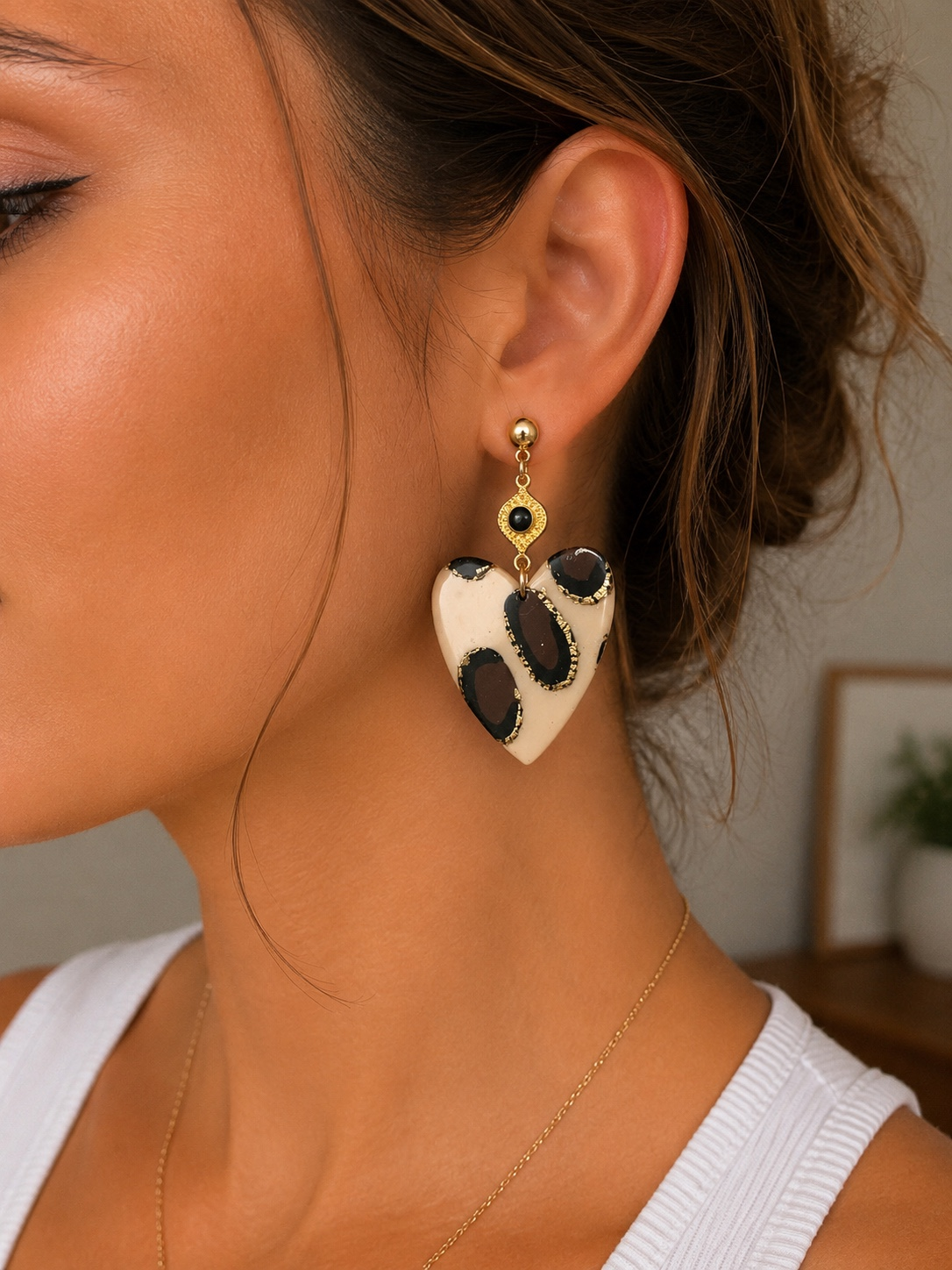 🖤 Fiche produit – Boucles d’oreilles Cœur Wild Chic ✨