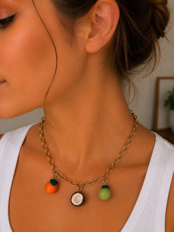 🍊 Fiche produit – Collier Tropical Fruit ✨