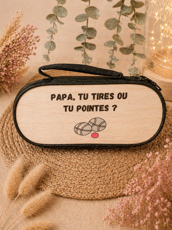 🎯 Pochette boules de pétanque “Papa” – Cadeau original et humoristique