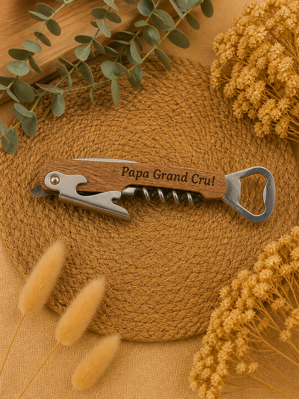 Tire-bouchon multifonction personnalisé – Cadeau original pour amateur de vin