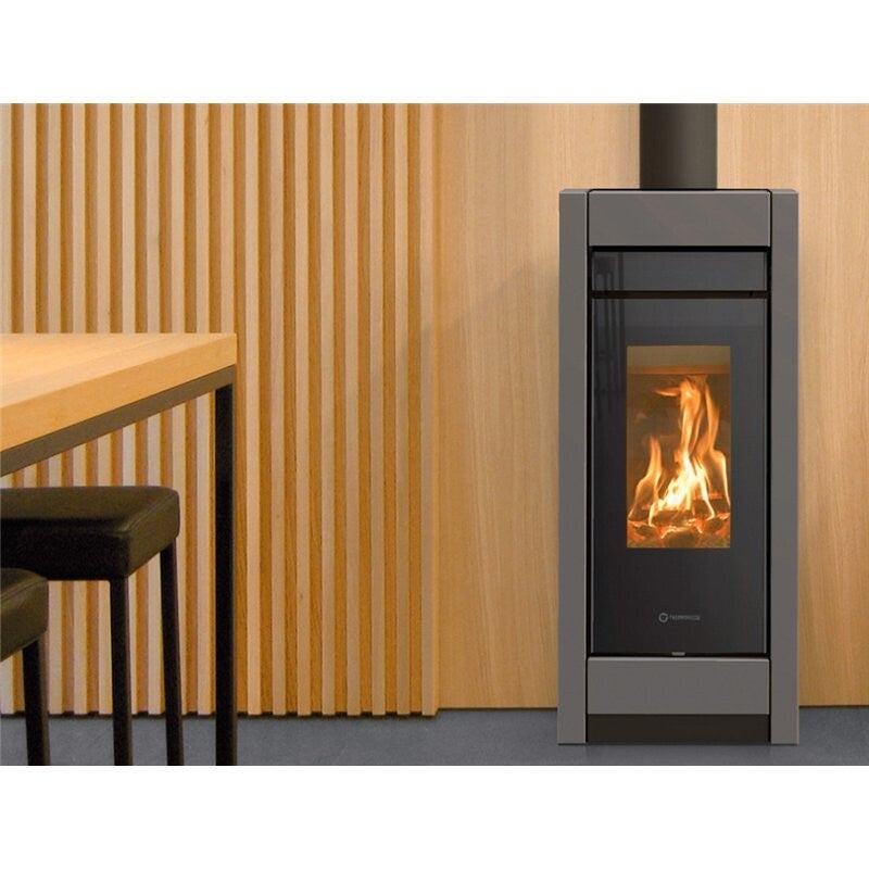 Stufa a legna Thermorossi Essenza Evo Wood Metalcolor 10,1Kw canalizzabile e ventilabile