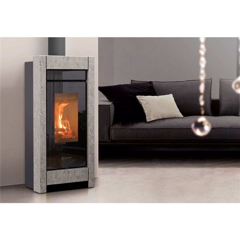 Stufa a legna Thermorossi Essenza Evo Wood Stone 10,1Kw canalizzabile e ventilabile