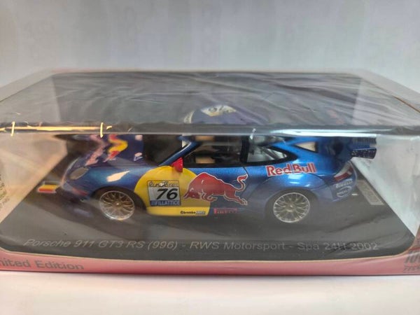 Spark 100SPA17 Porsche 911 GT3 RS (996) RWS Red Bull 24h Spa 2002 1:43