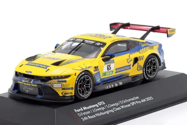 IXO Ford Mustang GT3 Team HRT # 65 4. Platz 24h Nürburgring 2025  Dennis Fetzer * David Schumacher * Salman Owega * Jusuf Owega 24H-25-4365 1:43