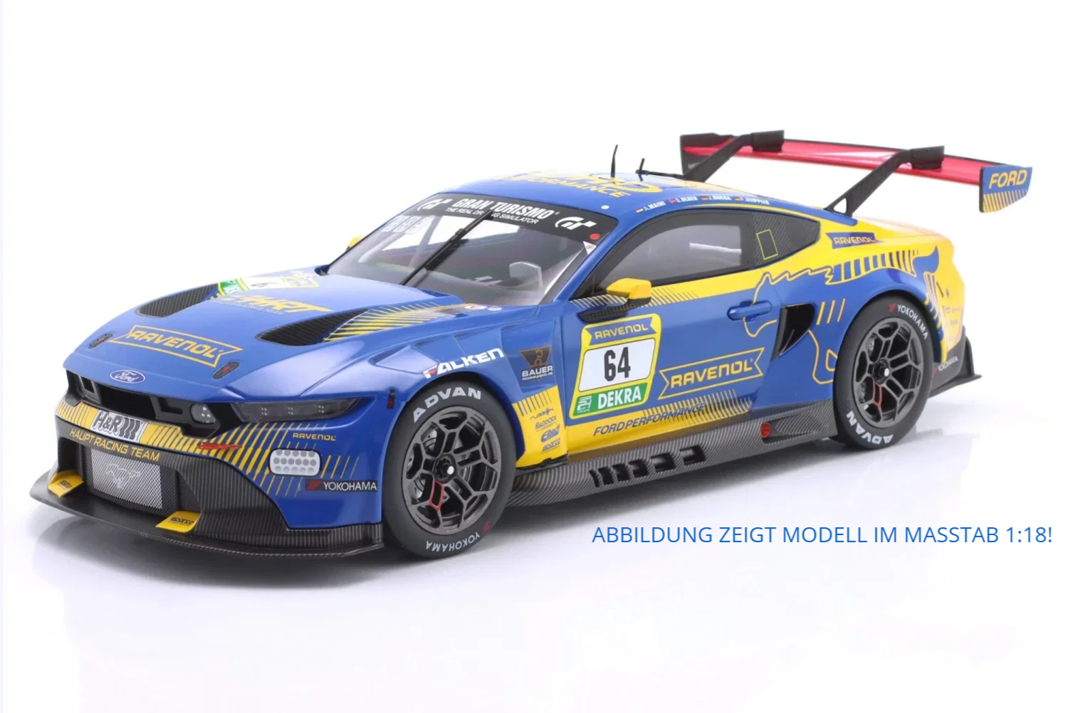 IXO Ford Mustang GT3 HRT # 64 24h Rennen Nürburgring 2025 Denis Olsen * Arjun Maini * Frank Strippler * Jusuf Owega 24H-25-4364 1:43